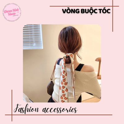 Dây buộc tóc băng rôn dài nhiều màu - Ảnh 2