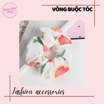Dây buộc tóc, cột tóc scrunchies hoa quả dễ thương - Ảnh 2