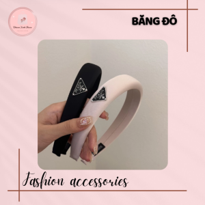Bờm tóc nữ, cài tóc lụa bản lớn đính charm Chồi accessories cho bạn gái nữ tính K146