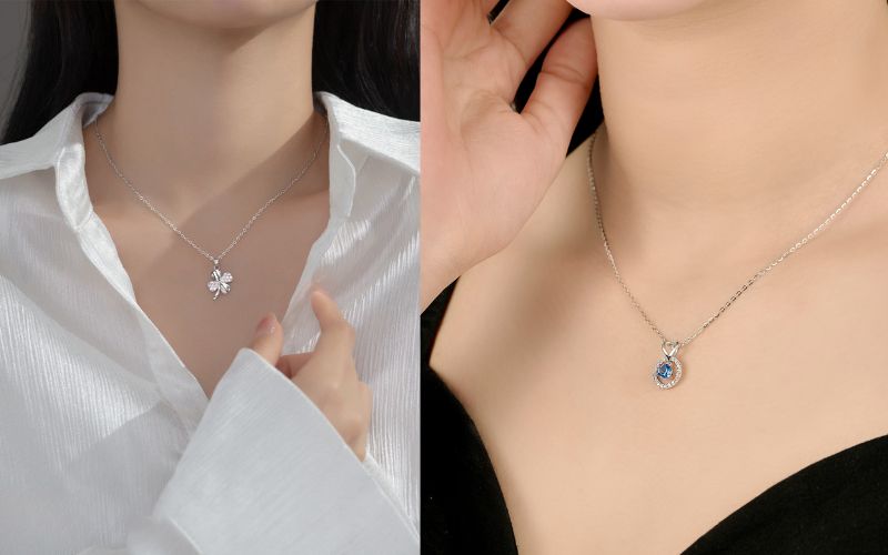 Hình ảnh vòng cổ bạc cho nữ