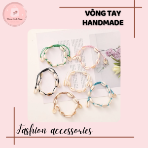 Vòng tay handmade dây bện charm vỏ conch 3 màu Cá tính & độc đáo
