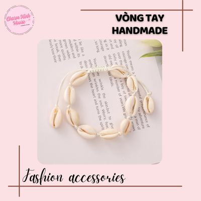 Vòng tay handmade dây bện charm vỏ conch 3 màu Cá tính & độc đáo - Ảnh 3