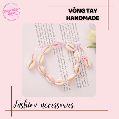 Vòng tay handmade dây bện charm vỏ conch 3 màu Cá tính & độc đáo - Ảnh 4