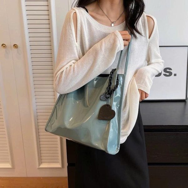 Túi Xách tote Cỡ Lớn Siêu Nhẹ Họa Tiết Tình Yêu