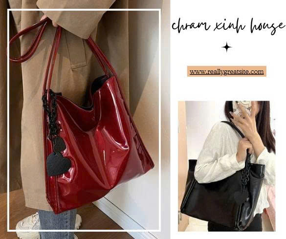 Túi Xách Tote Cỡ Lớn Siêu Nhẹ Họa Tiết Tình Yêu