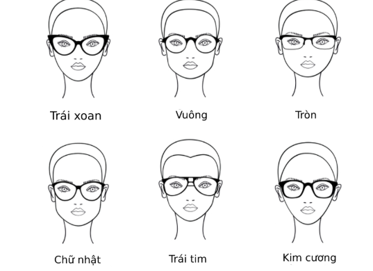 Mắt kính cận cho nữ mặt tròn